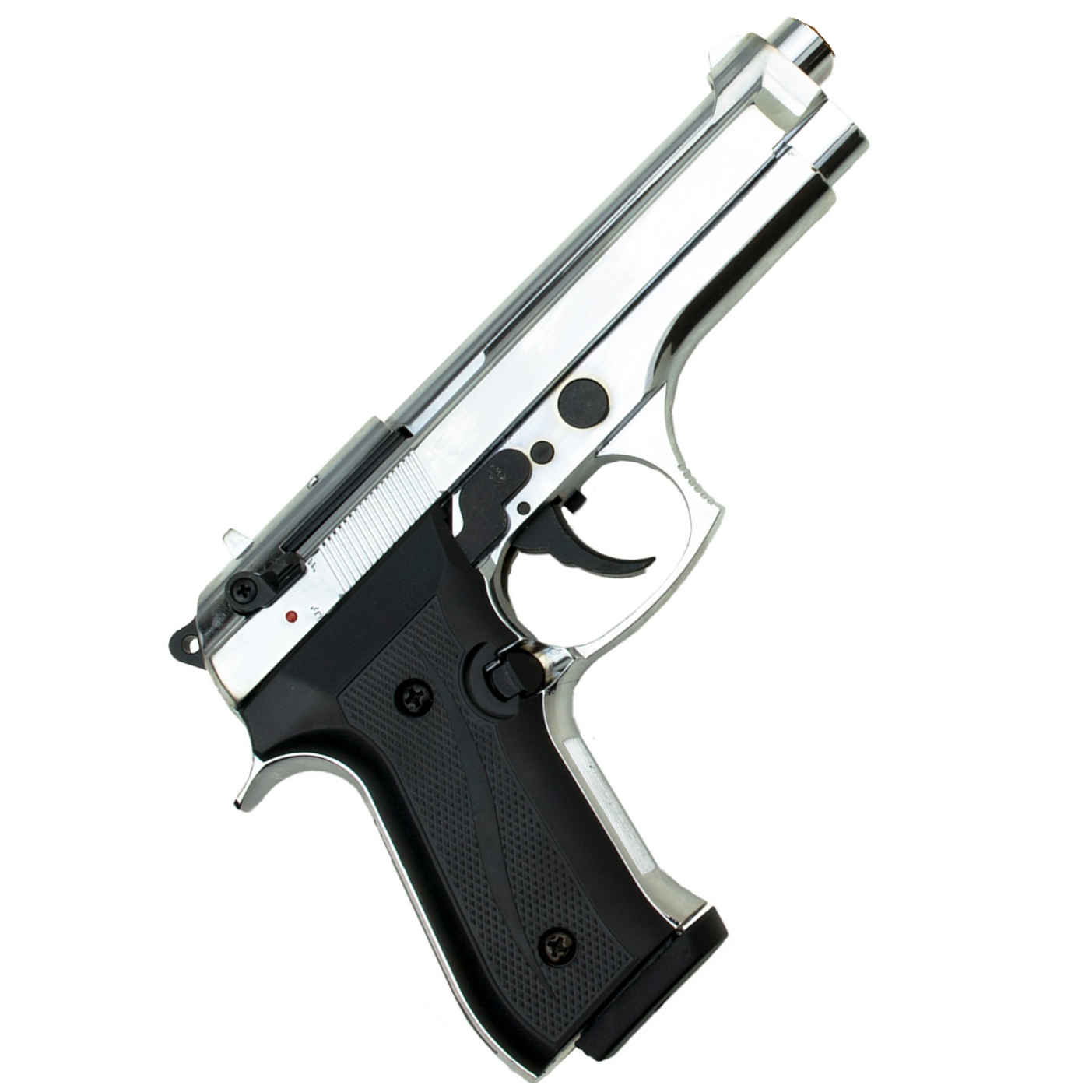 Militia Model 92F Full-Auto 9mm Blank Non-Gun Prop Pistol Nickel 3