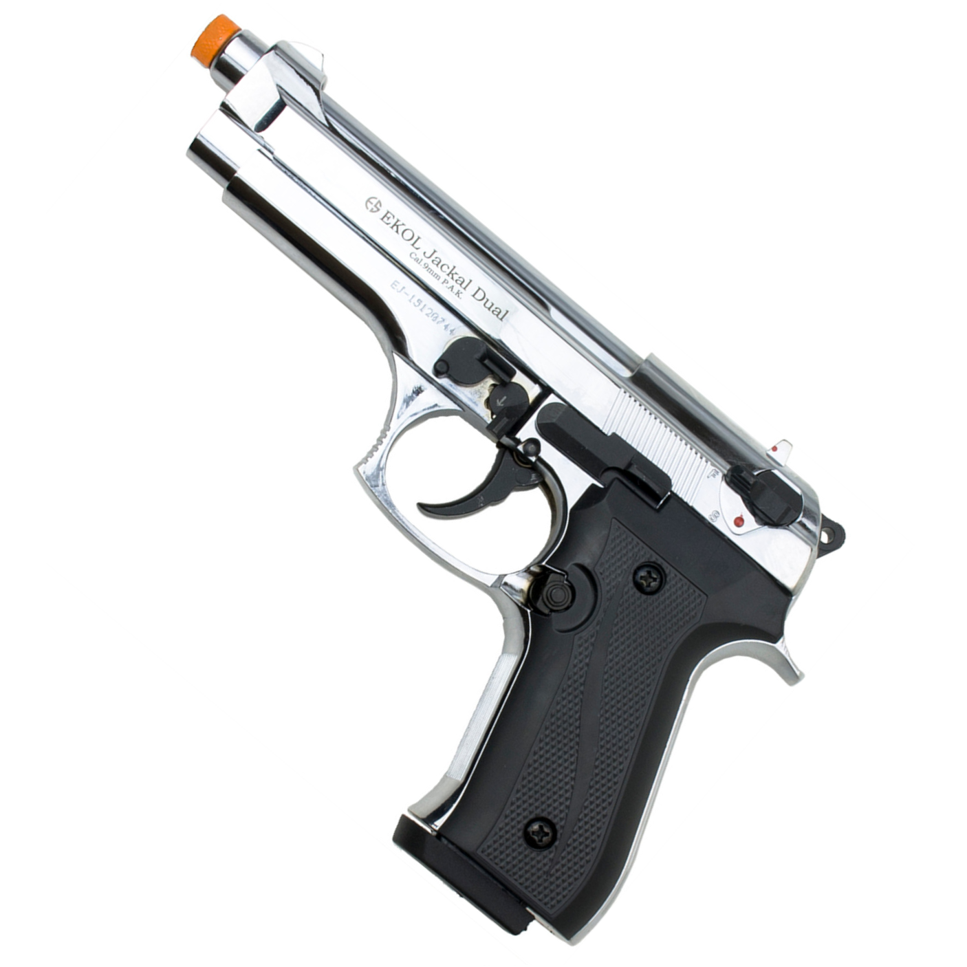 Militia Model 92F Full-Auto 9mm Blank Non-Gun Prop Pistol Nickel 5