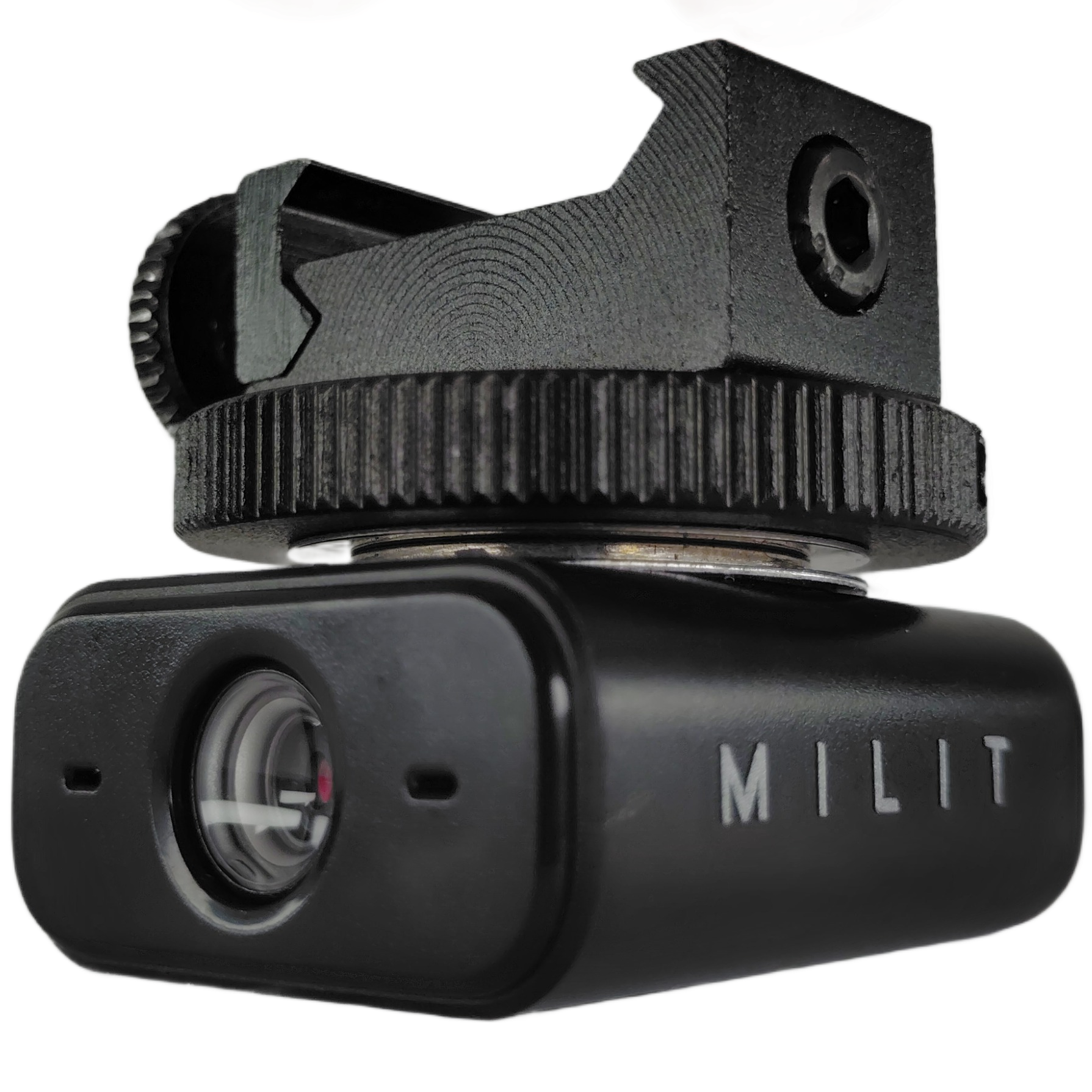 Milit HD Series Picatinny Rail Gun Attachment Surveillance Camera Device Front Side Milit HD Series Picatinny Rail Gun Attachment Surveillance Camera Device Front Side