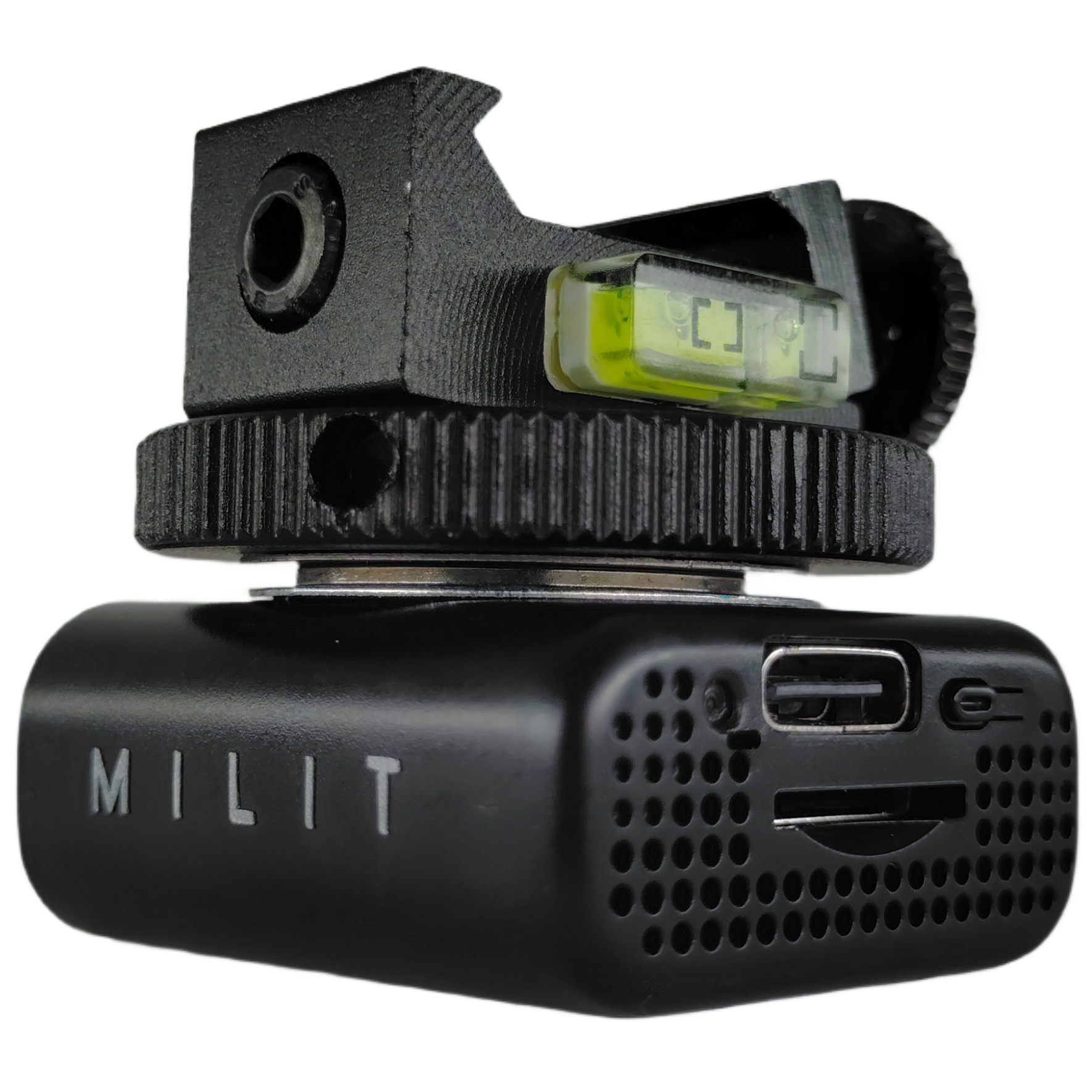 Milit HD Series Picatinny Rail Gun Attachment Surveillance Camera Device Back Side Milit HD Series Picatinny Rail Gun Attachment Surveillance Camera Device Back Side