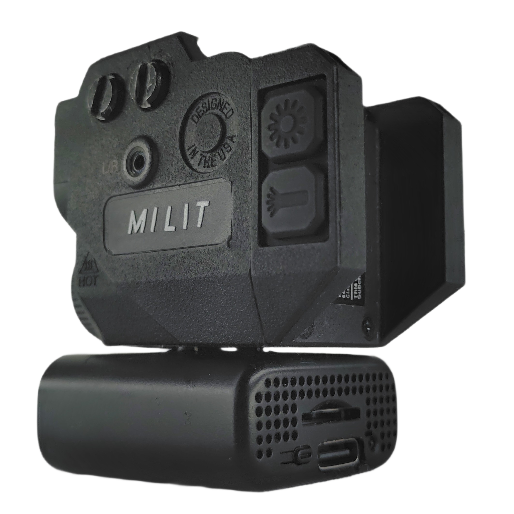 Milit XR Series Picatinny Rail Mount Gun Attachment Surveillance Camera Device Side Back
