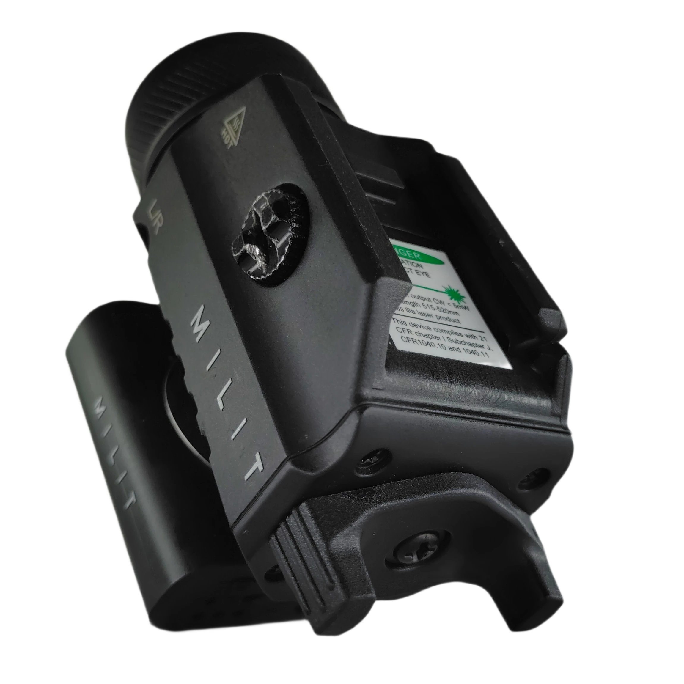 Independent Control Buttons — Milit Guardian™ Close-up of Milit Guardian™ independent control buttons for camera, flashlight, and laser