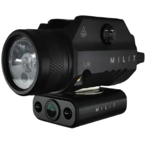 Right profile view of Milit Guardian™ integrated camera, flashlight, and red laser system